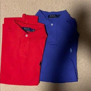 Two polo button and collar shirts.